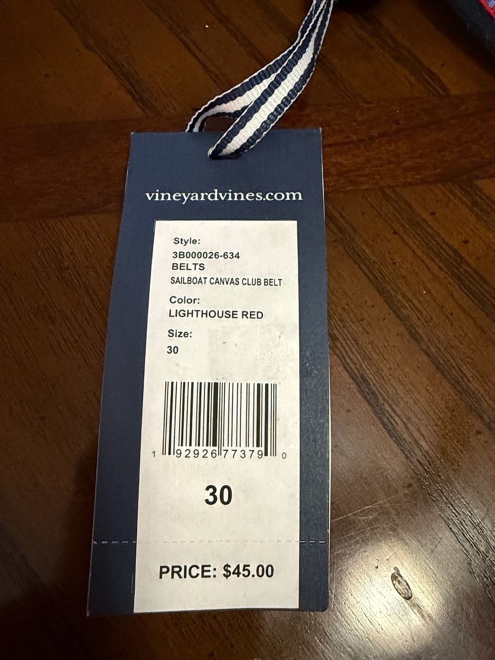 NWT Vineyard Vines nautical flag print canvas club belt - Picture 5 of 5